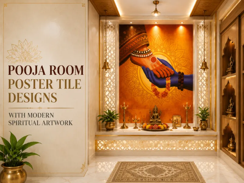 8 Pooja Room Poster Tile Designs With Divine Artwork
