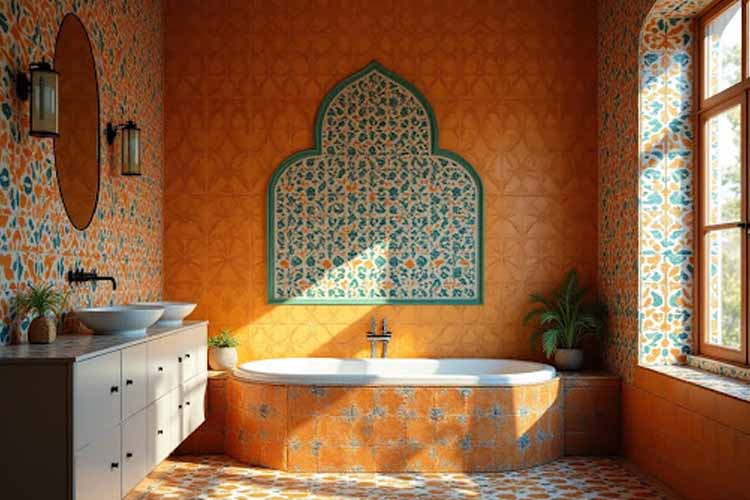Moroccan Bathroom Tiles Design Idea