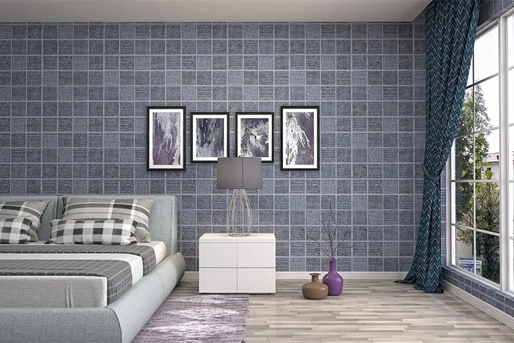 Cozy bedroom wall tiles with soft shades for a relaxing look