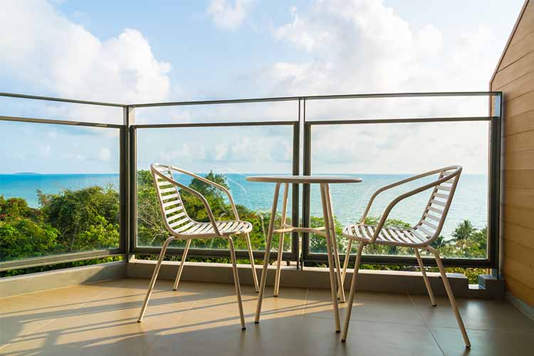 Textured Balcony Tile Design Idea