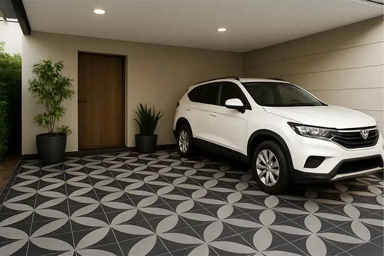 Parking floor tiles design ideas with durable anti-skid finish