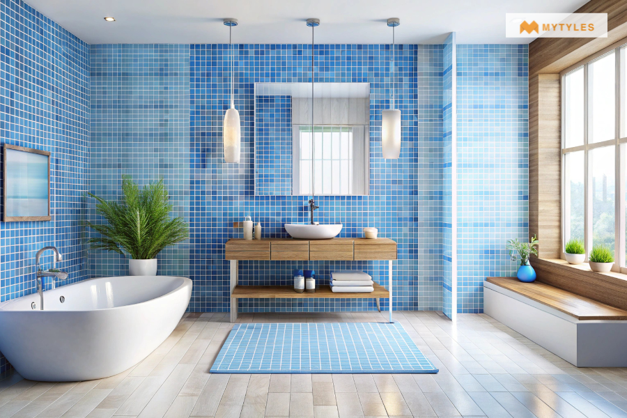 blue bathroom tiles design