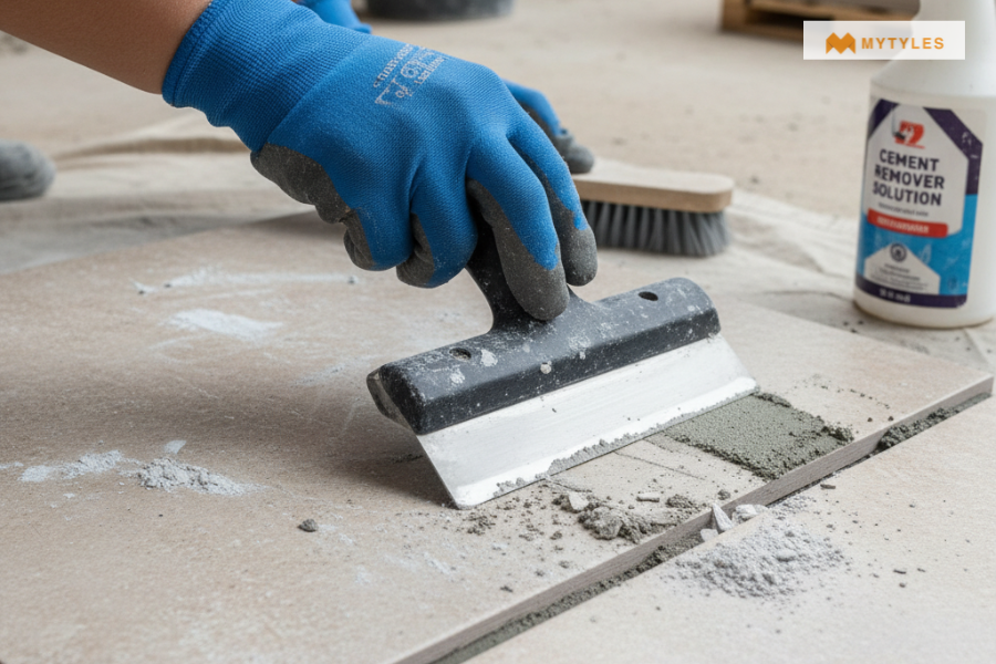 Remove Cement from Tiles