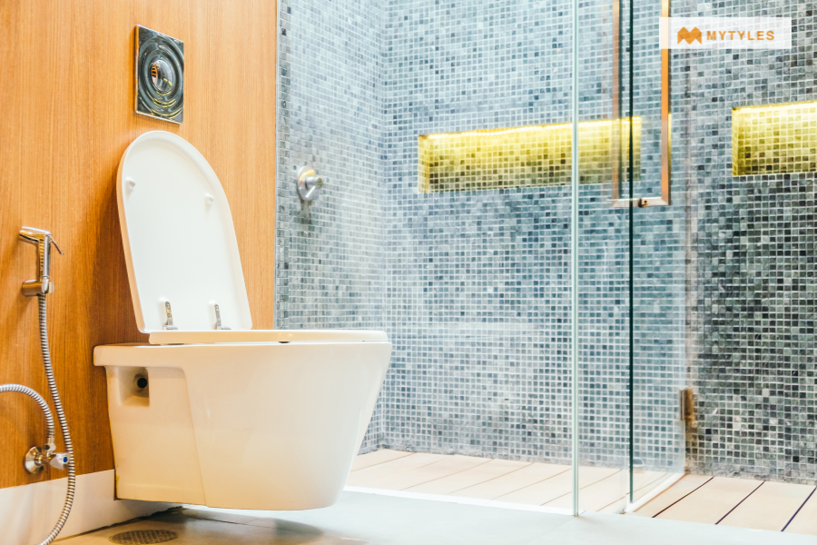 textured bathroom tiles