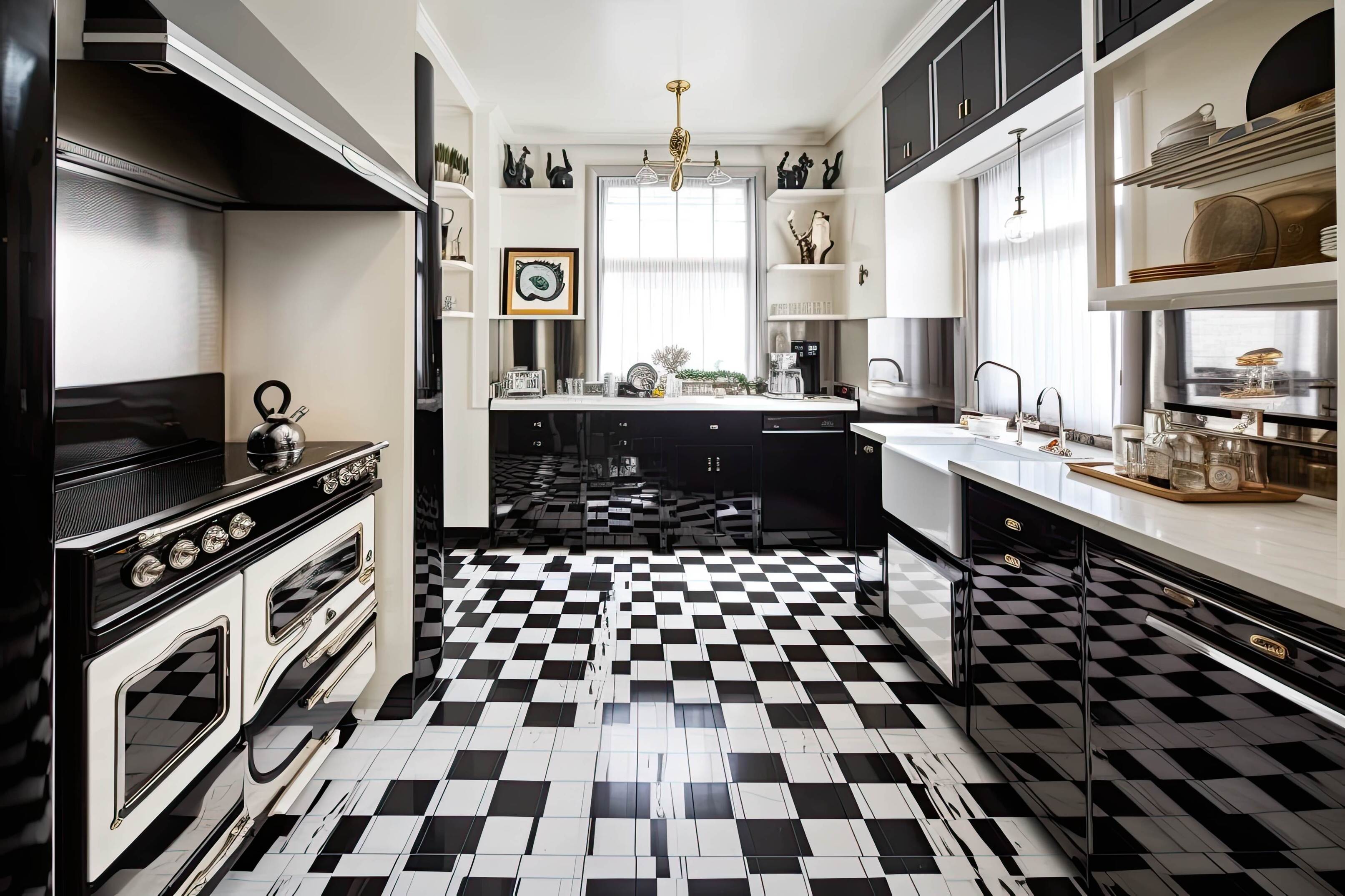 White and Black tile color combination