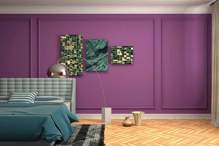 Purple teal bedroom color combination