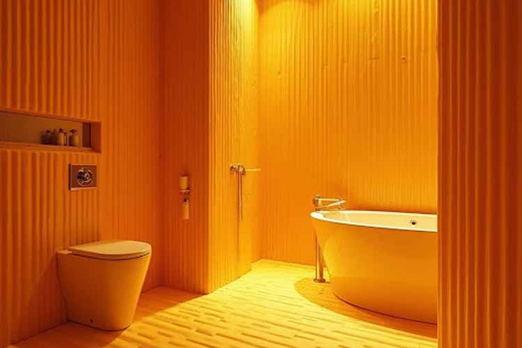 Striped Bathroom Tiles Design Idea