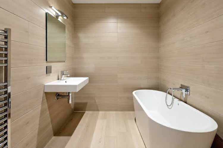 Wood Look Bathroom Tiles Design Idea