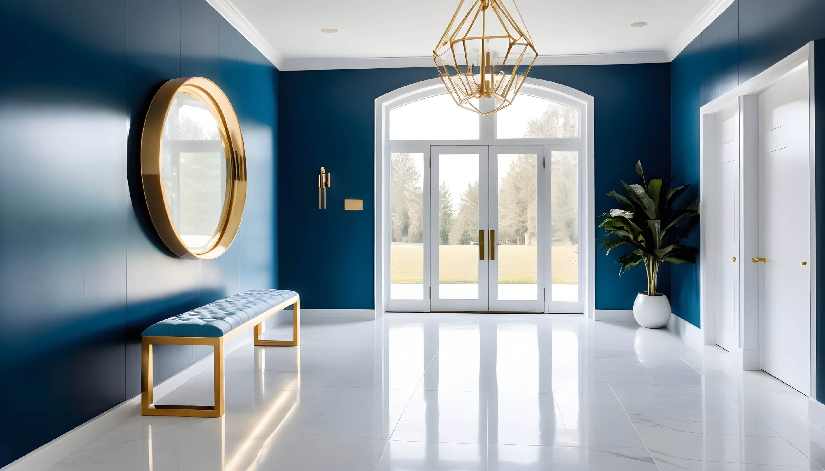 Blue and White tile color combination