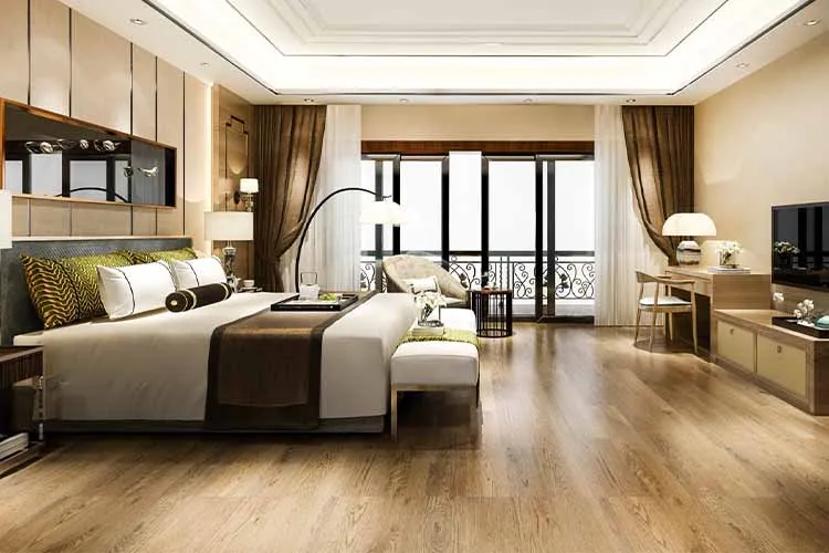 Wooden bedroom tiles design idea