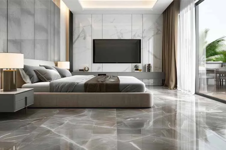 Marble bedroom tiles design idea