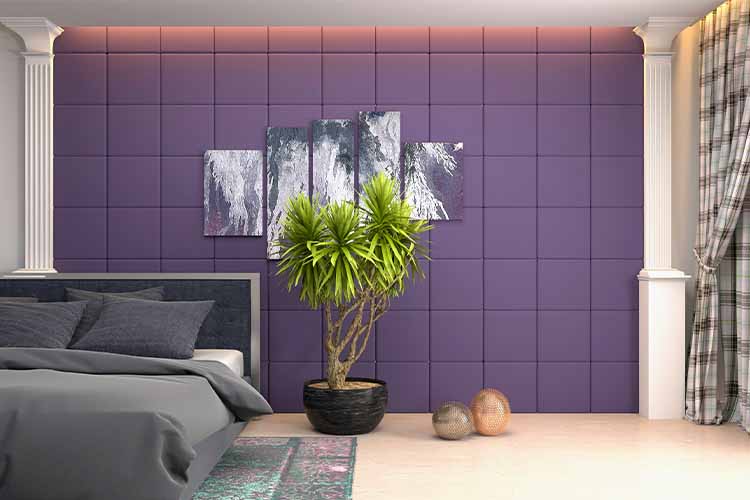 Purple white bedroom color combination