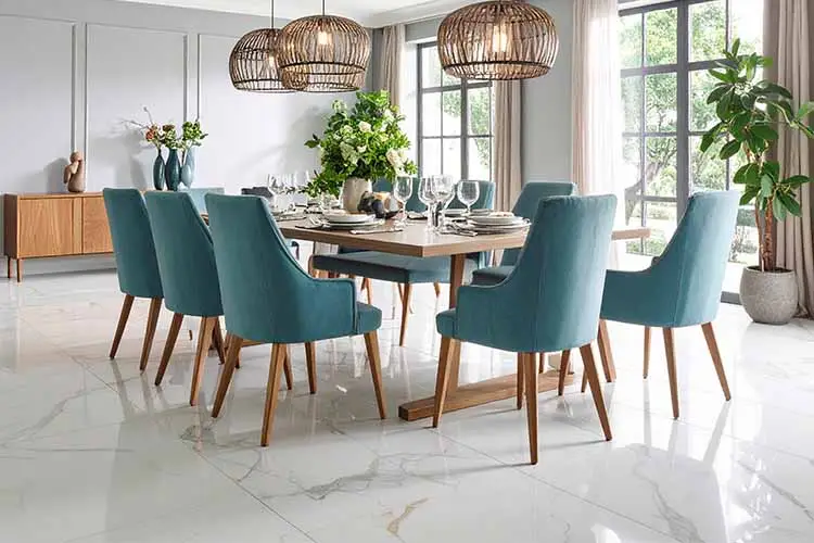 Dining room floor tiles design ideas with elegant durable surface