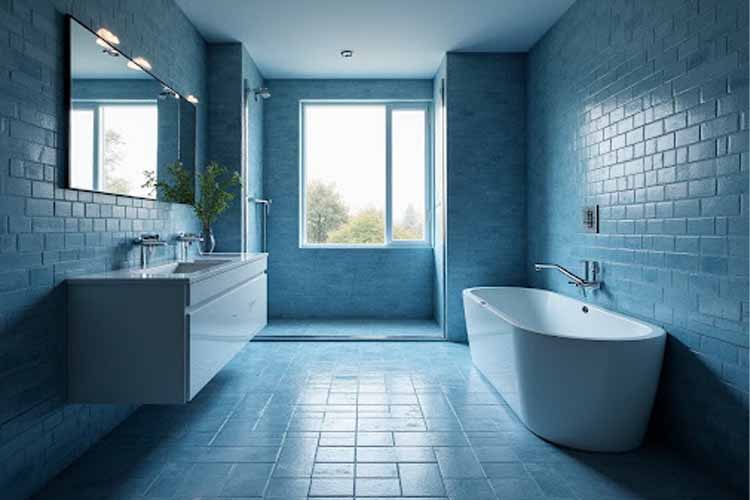 Brick Pattern Bathroom Tiles Design Idea