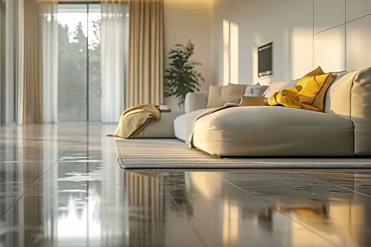 Glossy bedroom tiles design idea