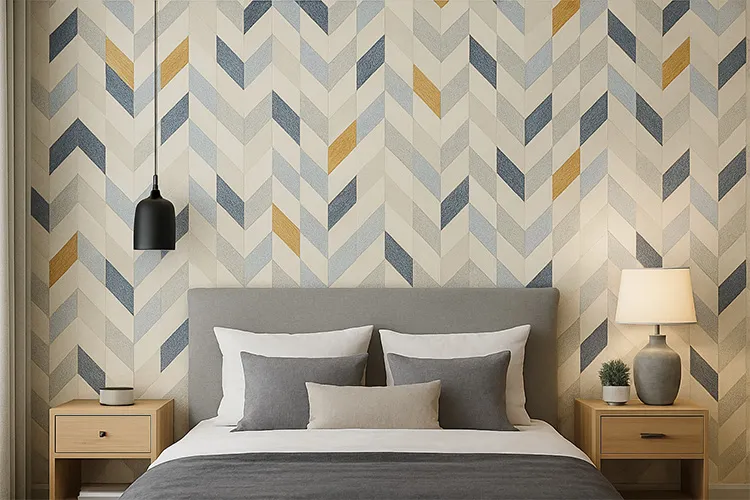 Moroccan wall tiles with colorful geometric patterns