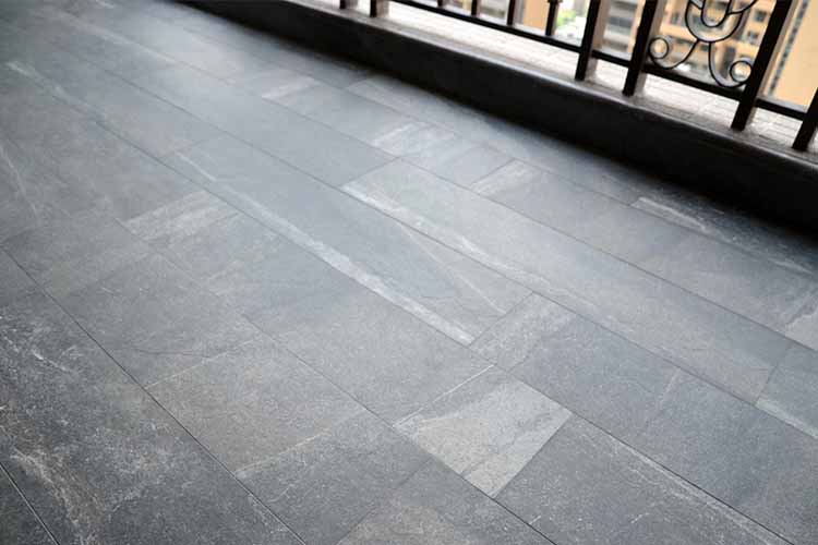 Slate Look Balcony Tile Design Idea