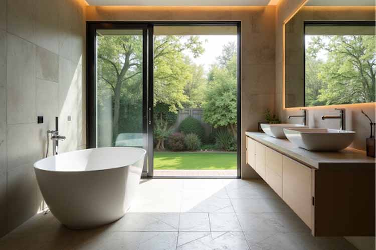 Cement Bathroom Tiles Design Idea