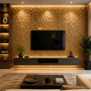 undefined-Natural Stone Wall Cladding Code16438 (145x600mm, Stone) - Teak Bamboo
