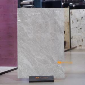 undefined-Storm Grey Marble Look Vitrified Slab Tile Code37326