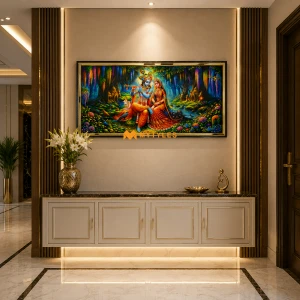 undefined-Vitrified Radha Krishna Poster Wall Tile Code33356 (600x1200mm, Glossy)