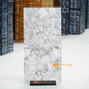 undefined-Vitrified White Marble Look Floor and Wall Tile Code38903 (600x1200mm, Matt)
