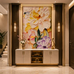 undefined-Vitrified Blossom Glow Poster Wall Tile Code37899 (1200x1800mm, Matt)