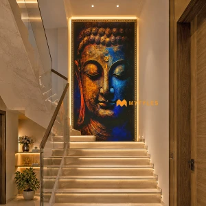 undefined-Vitrified Buddha Poster Wall Tile Code31373 (4x6 Feet, Glossy, 3Pcs)