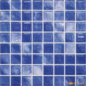 undefined-Blue Swimming Pool Mosaic Floor and Wall Tile Code38524 (200x200mm, Luster Gloss)