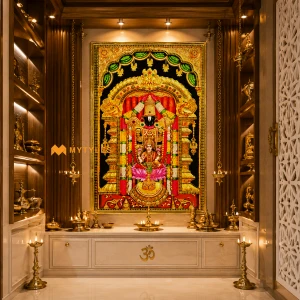 undefined-Lord Venkateshwara Golden Poster Wall Tile Code32585 (4x6 Feet, Glossy)