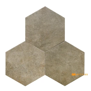 undefined-Vitrified Beige Hexagon Floor and Wall Tile Code39098 (220x255mm, Matt)