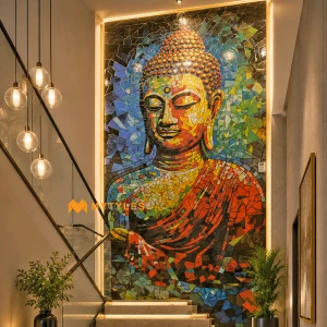 undefined-Buddha Hood Poster Wall Tile Code34251 (600x1200mm, Glossy, 4Pcs)