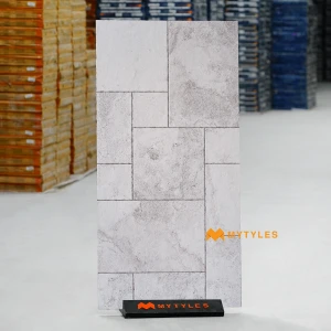 undefined-Pearl Grey French Pattern Vitrified Modular Rustic Tile Code40126 600x1200 2Pc