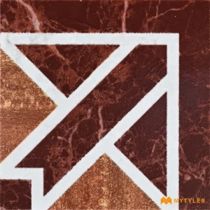 undefined-Criss Cross Red Matt Corner Tile Code39842 100x100mm 40Pc
