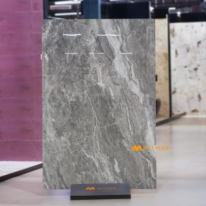 undefined-Baltic Grey Marble Look Vitrified Slab Tile Code37328