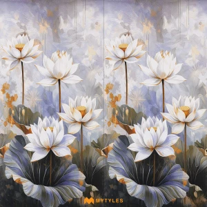 undefined-Grace Lotus Decor Floor and Wall Tile Code38304HL (600x1200mm, Gloster)