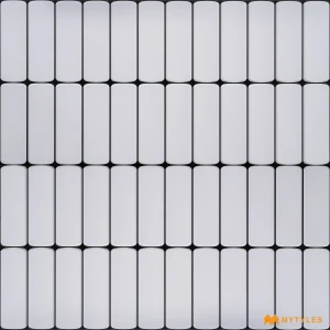 undefined-Ceramic White Geometric Wall Tile Code38240 (300x600mm, Matt)