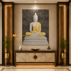 undefined-Poster Wall Tile - Buddha KC-813 Code5733 (3x4 Feet, Matt, 8Pcs)