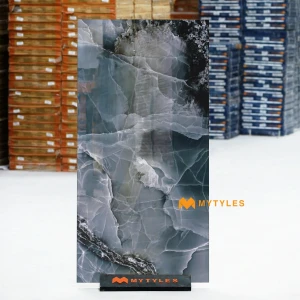 undefined-Gothic Black Hi-Gloss Vitrified Onyx Tile Code40616 600x1200mm 2Pc Pack