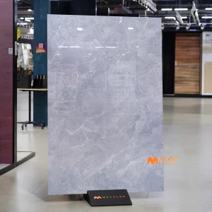 undefined-Glacier Grey Marble Look Vitrified Slab Tile Code37287