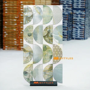 undefined-Modern Green Geometric Onyx Glossy Tile Code40636 600x1200mm 2Pc