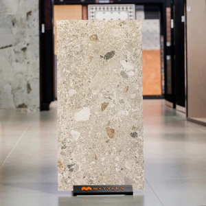 undefined-Vitrified Beige Terrazzo Floor and Wall Tile Code36232 (600x1200mm, Matt)