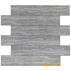 undefined-Grey Travertine Matt Rustic Vitrified Tile Code40663 200x1200mm 5Pc
