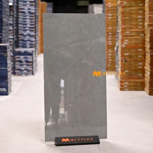 undefined-Vitrified Gray Floor and Wall Tile Code37044 (600x1200mm, Glossy)