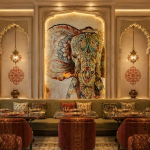 undefined-Vitrified Heritage Elephant Poster Wall Tile Code37902 (4x6 Feet, Matt)