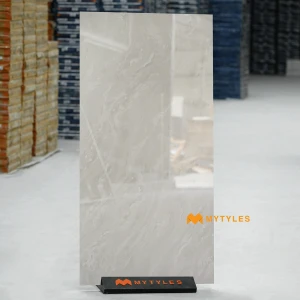 undefined-Grey Light Glossy Double Charged Marble Vitrified Tile Code38883 600x1200mm 2Pc