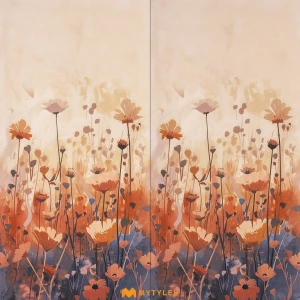 undefined-Watercolor Wildflower Decor Floor and Wall Tile Code38309HL1(600x1200mm, Gloster)