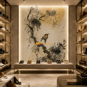 undefined-Ceramic Nature Bird Art Wall Tile Code33714 (5x8 Feet, Matt)-Pixel-903