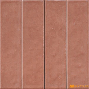 undefined-Red Terracotta Glossy Subway Vitrified Wall Tile Code39558 60x260mm