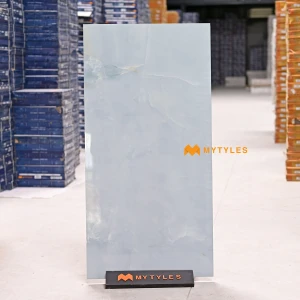 undefined-Vitrified Blue Floor and Wall Tile Code37046 (600x1200mm, Glossy)